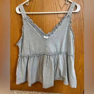 Chambray Sleeveless Tank Top